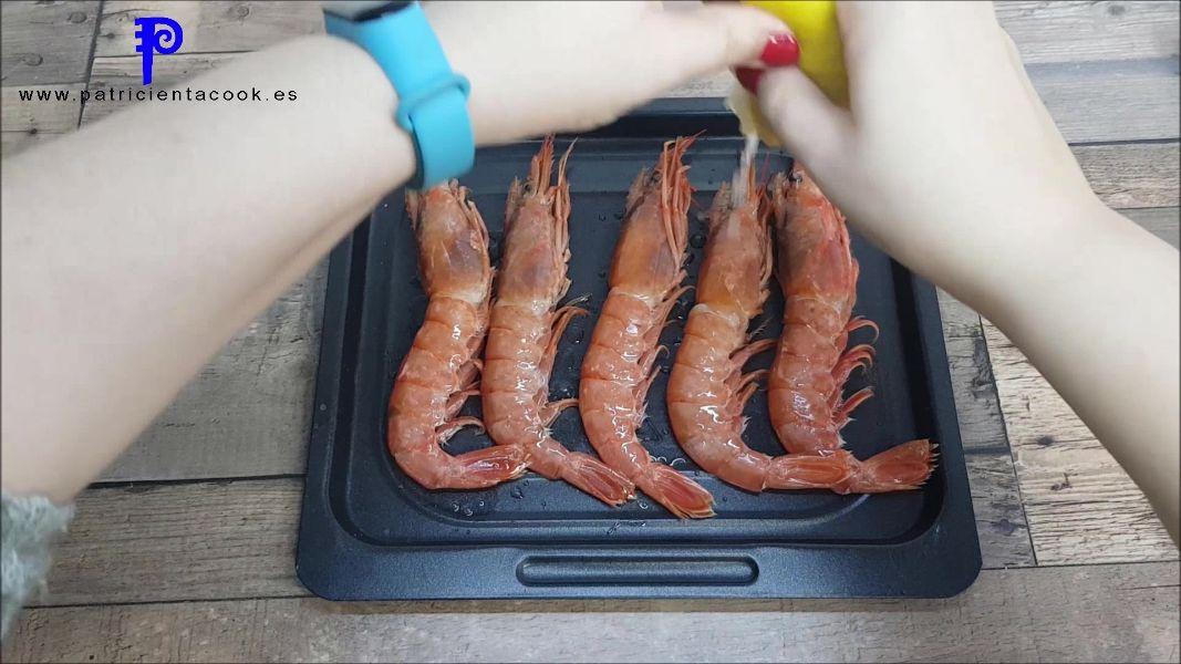 Gambas en freidora de aire caliente 9 en 1 de Lidl.
