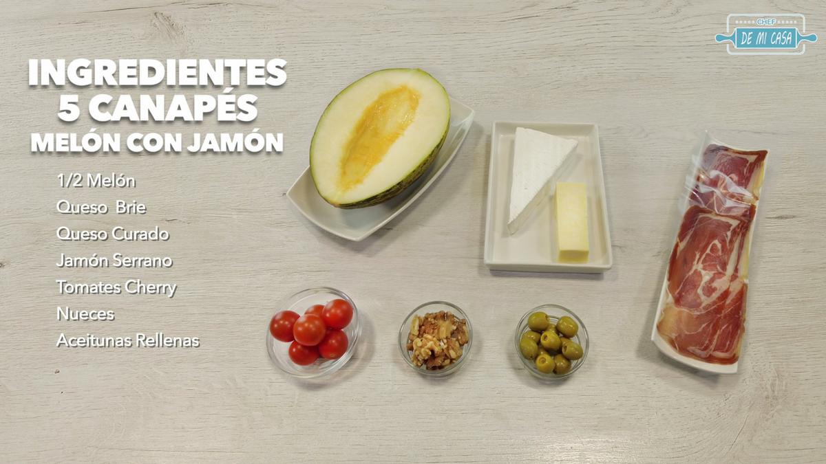 ingredientes canapés de melón