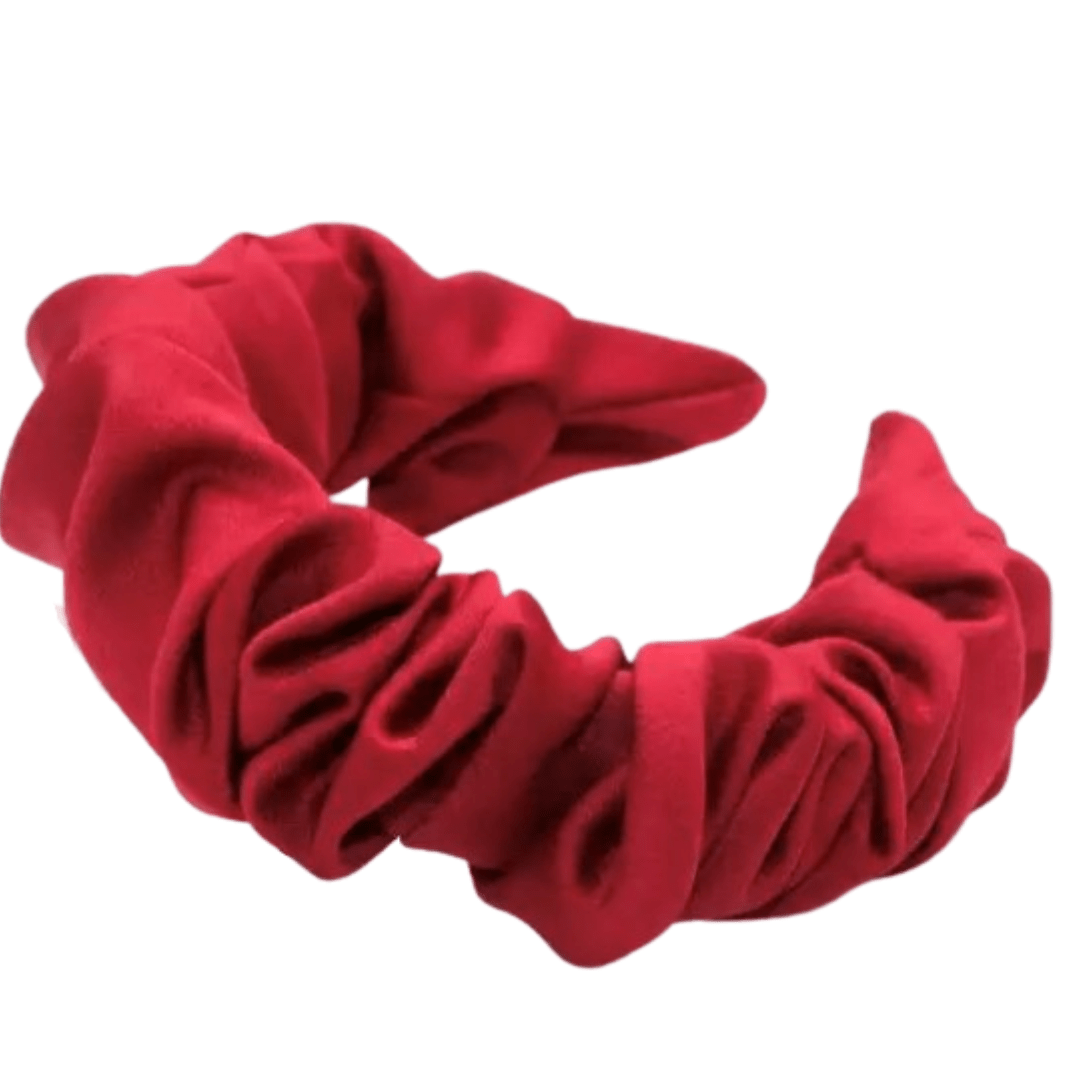diadema plisada roja