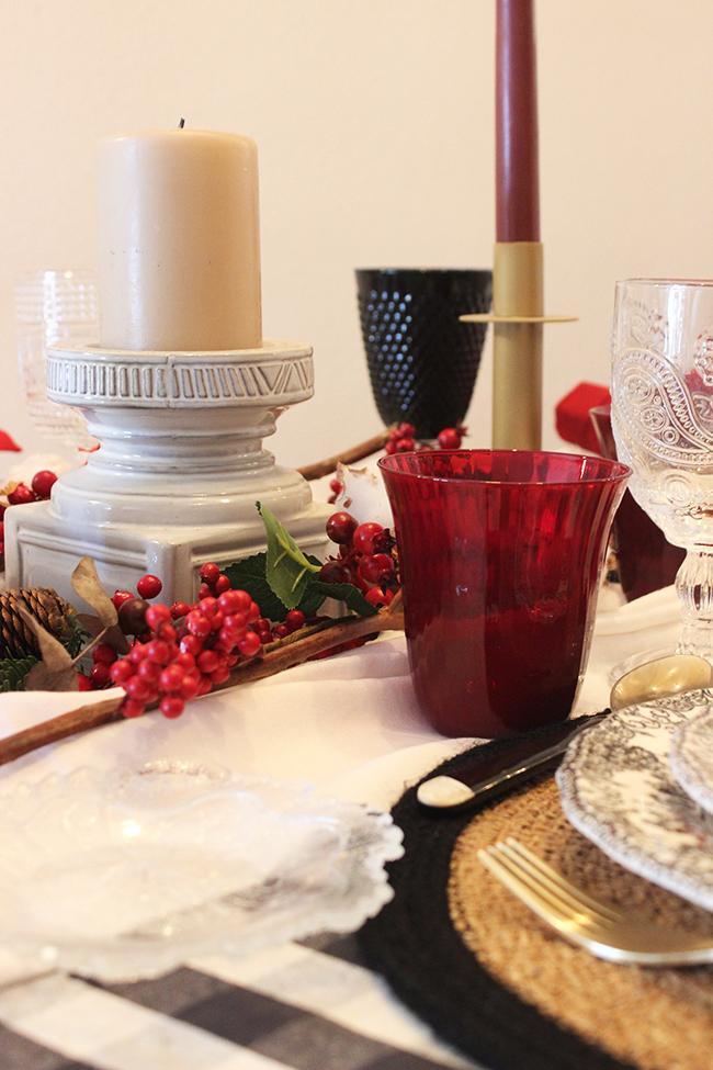 Decorando la mesa para Navidad