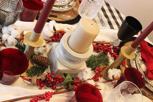 Decorando la mesa para Navidad