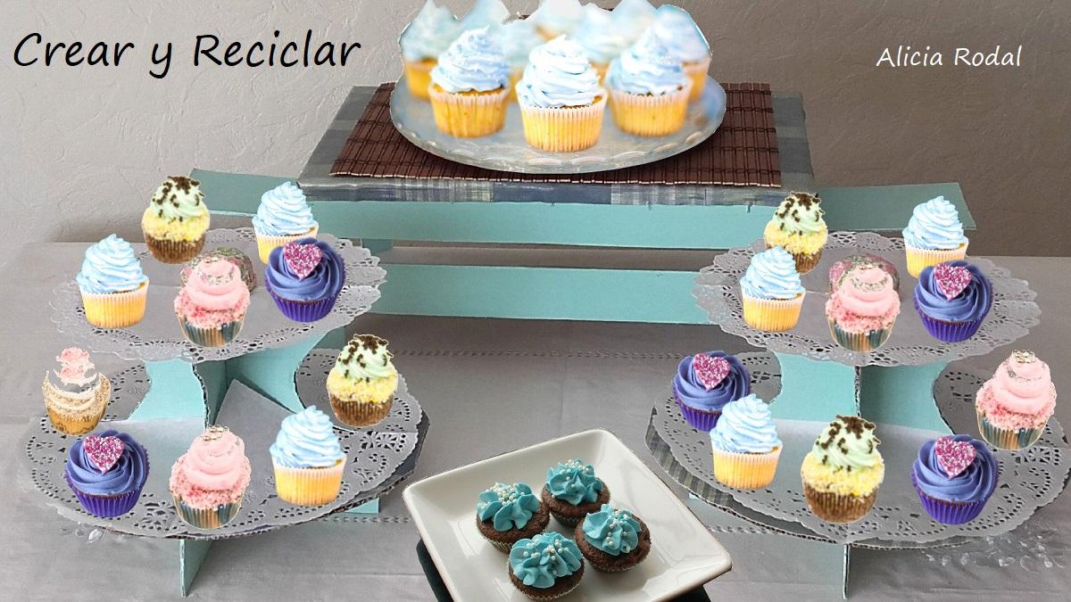 Cómo hacer un Stand, Soporte, Base, Display, Pedestal o Expositor de cartón, para pastel, muffin o cupcakes, fácil, rápido y barato.