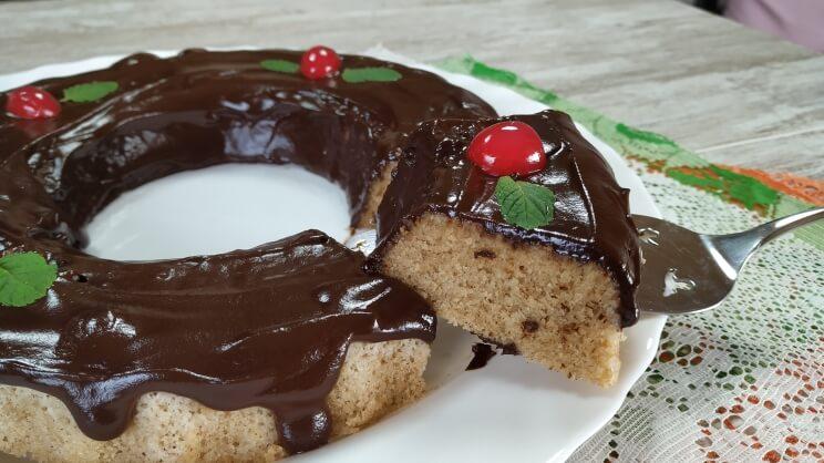Rosca de mazapán y chocolate
