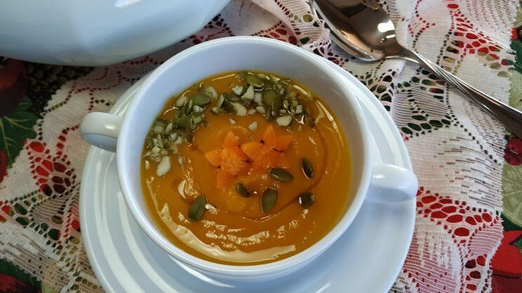 Crema de calabaza y mango