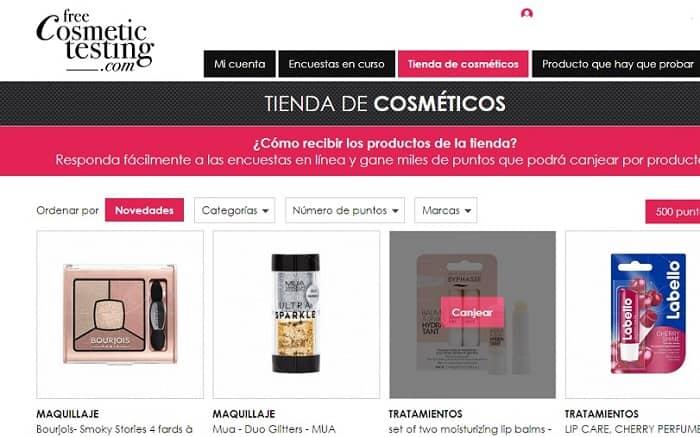 maquillaje gratis free cosmetic testing