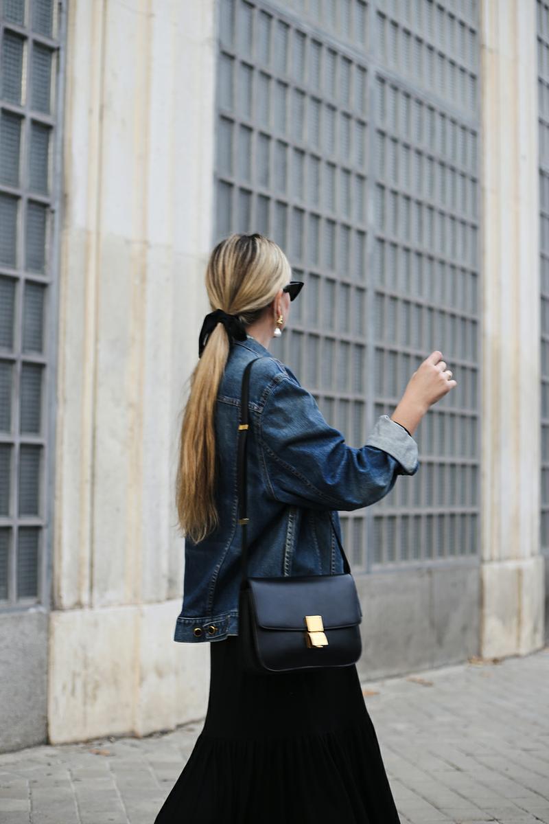 Trini | Khaite denim jacket Saint and Sofia dress