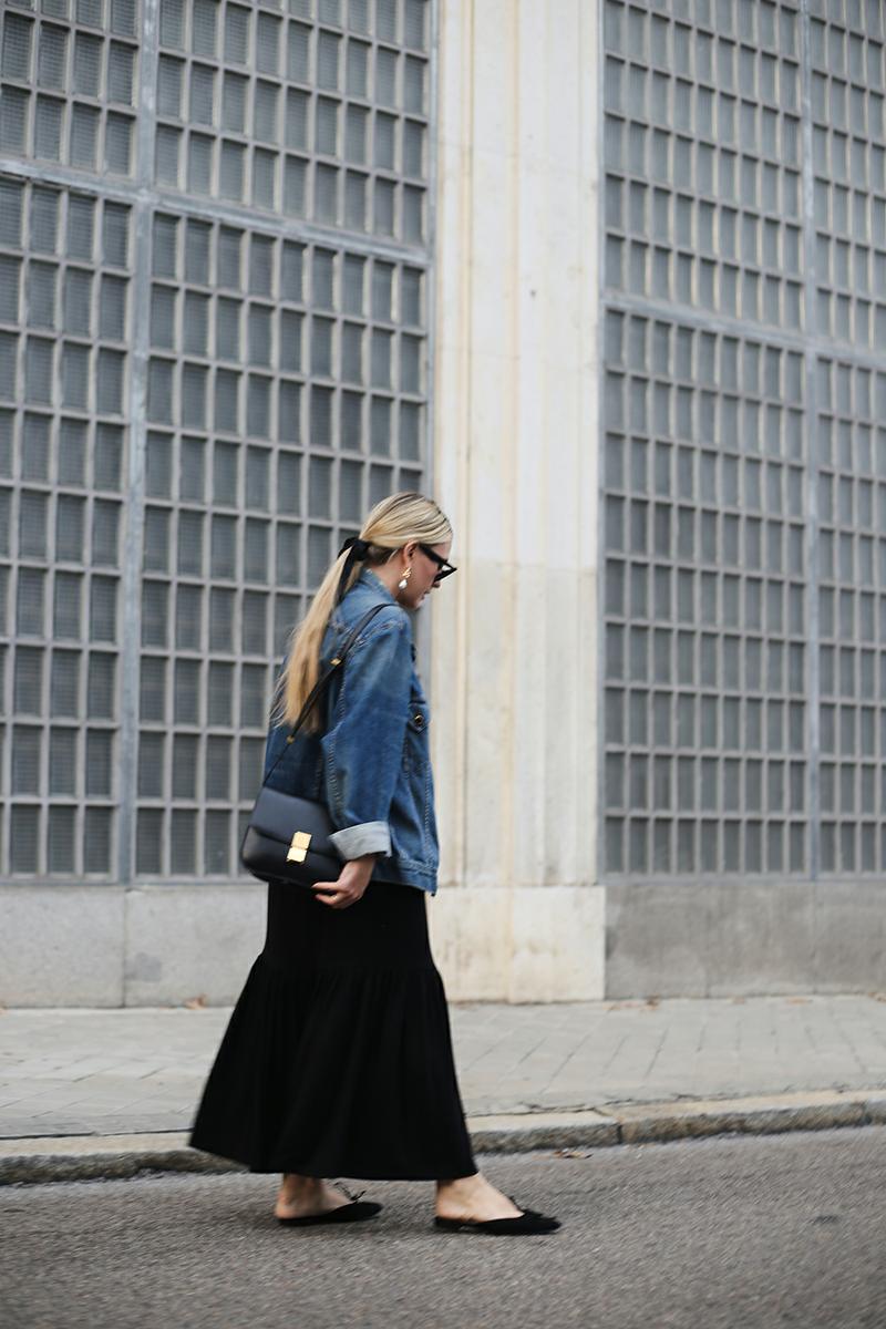 Trini | Khaite denim jacket Saint and Sofia dress