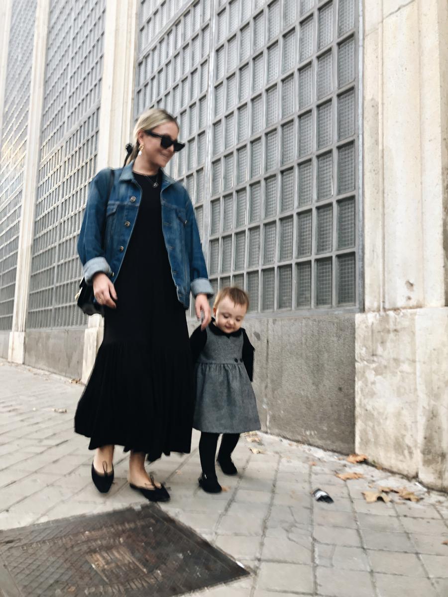 Trini | Khaite denim jacket Saint and Sofia dress