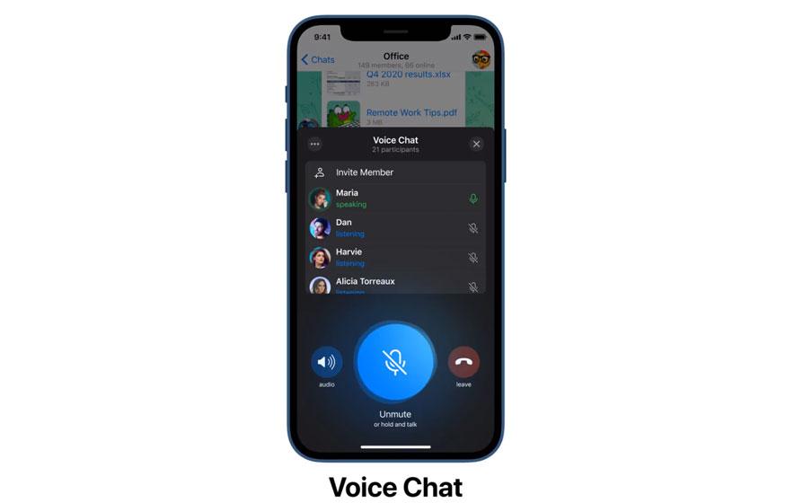 Chats de voz en Telegram