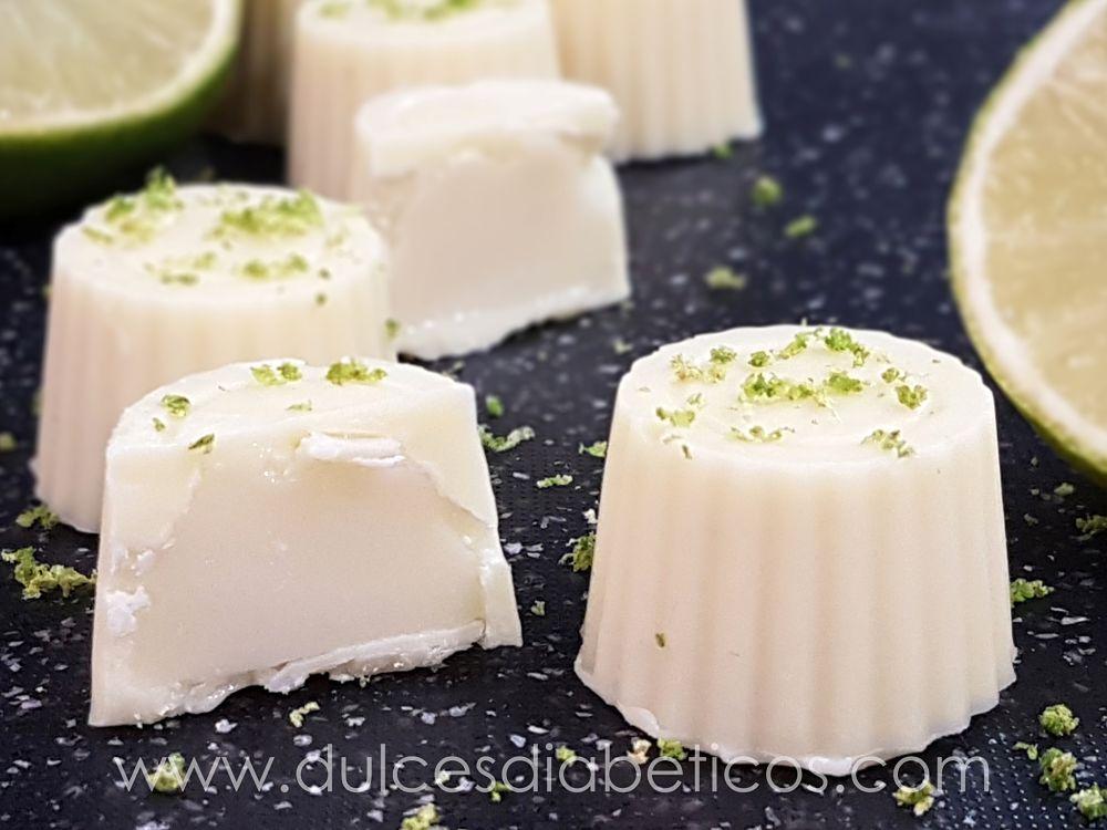 Bombones de chocolate blanco y lima sin azucar