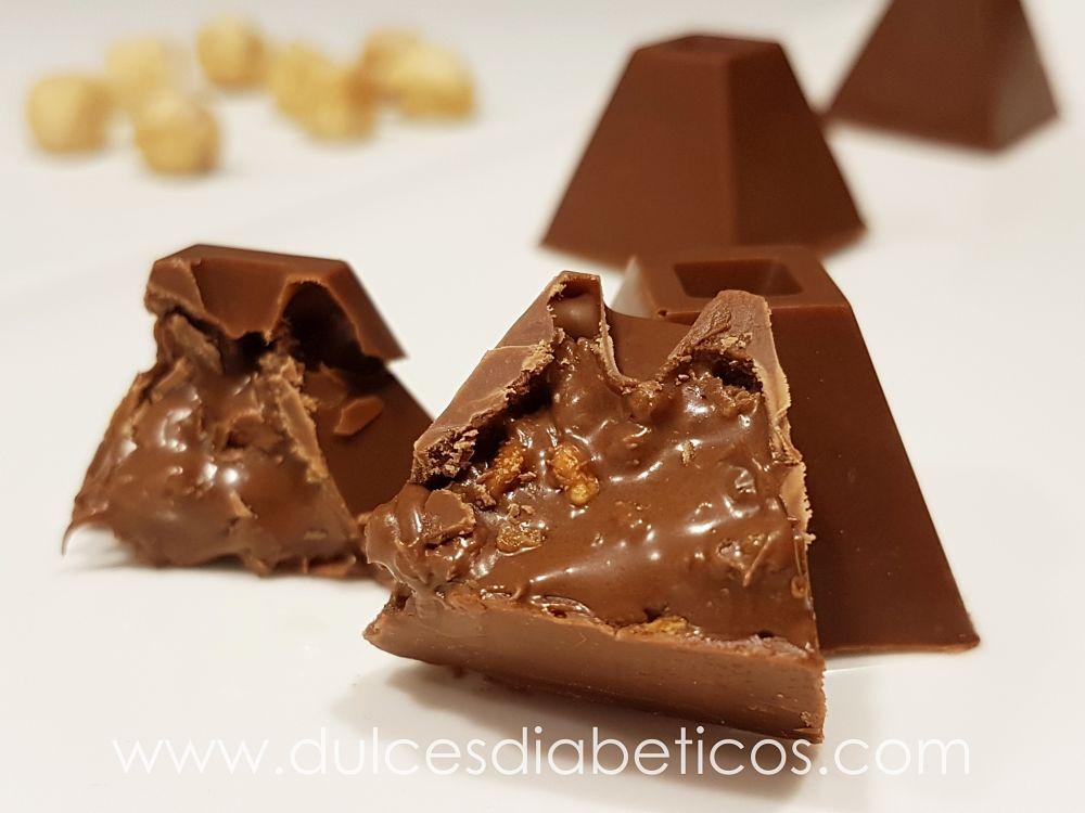 Bombones rellenos de nutella y crocanti sin azucar