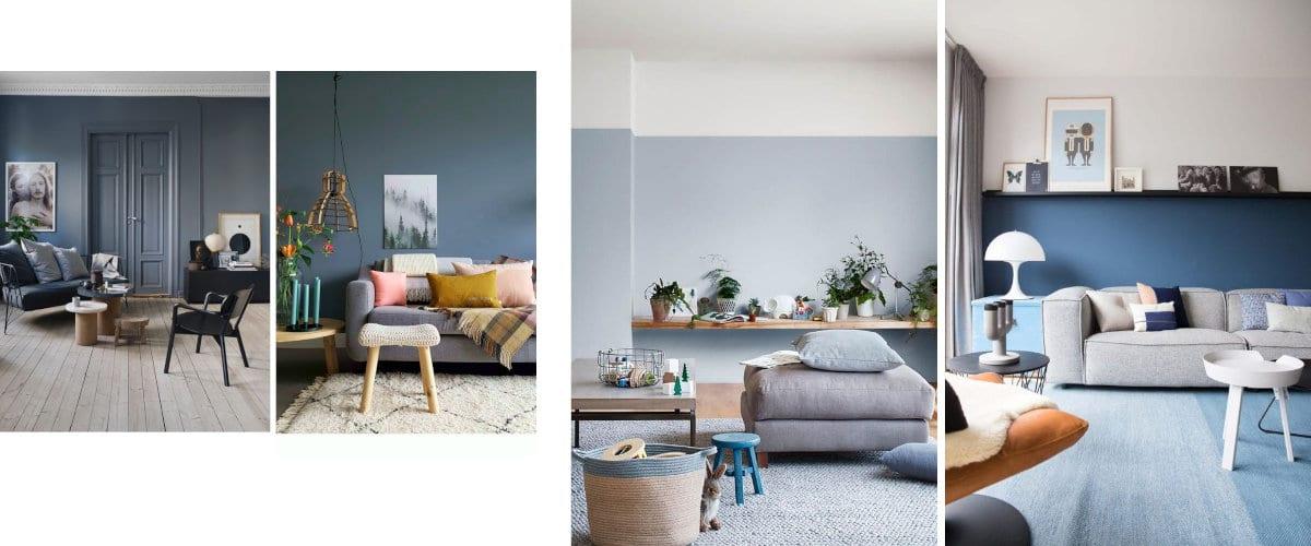 Paredes en tonos azules serenos