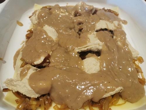 Lasaña vegana de cebolla