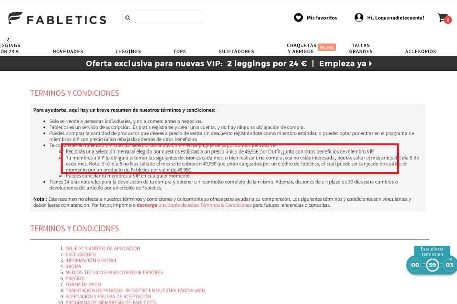 Fabletic vip saltar mes