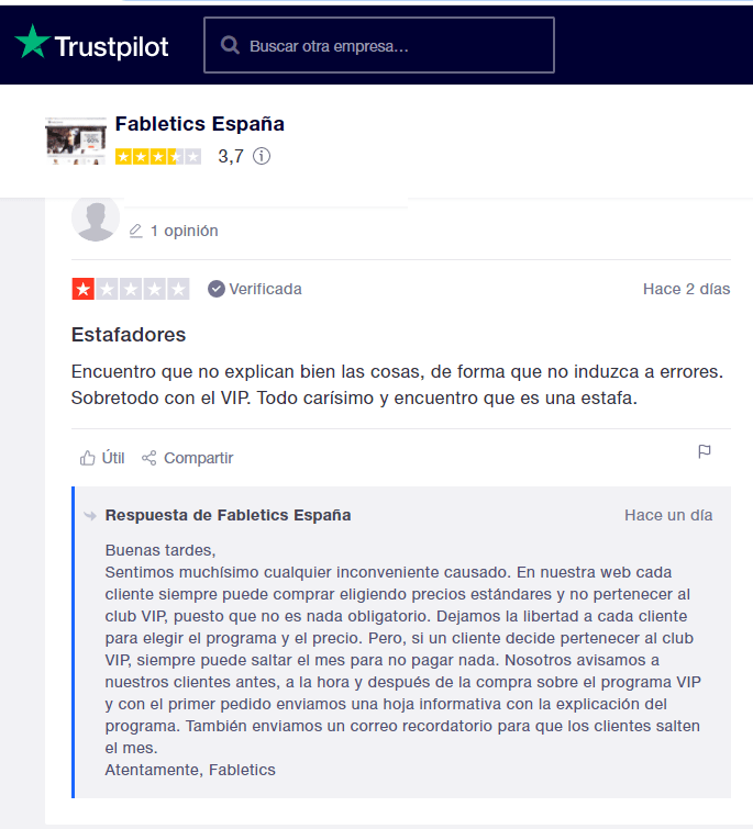 Fabletic vip opiniones