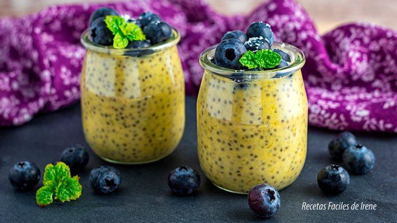 receta facil pudin de mancho y chia