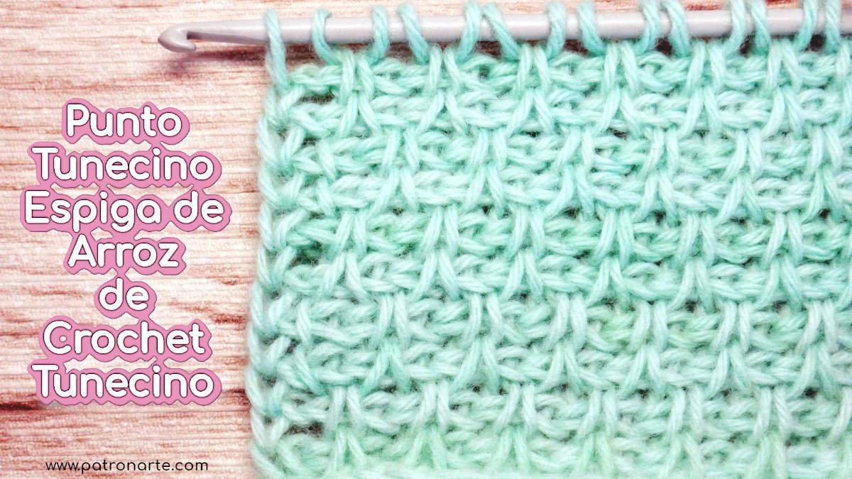 Punto Tunecino Espiga de arroz de Crochet Tunecino