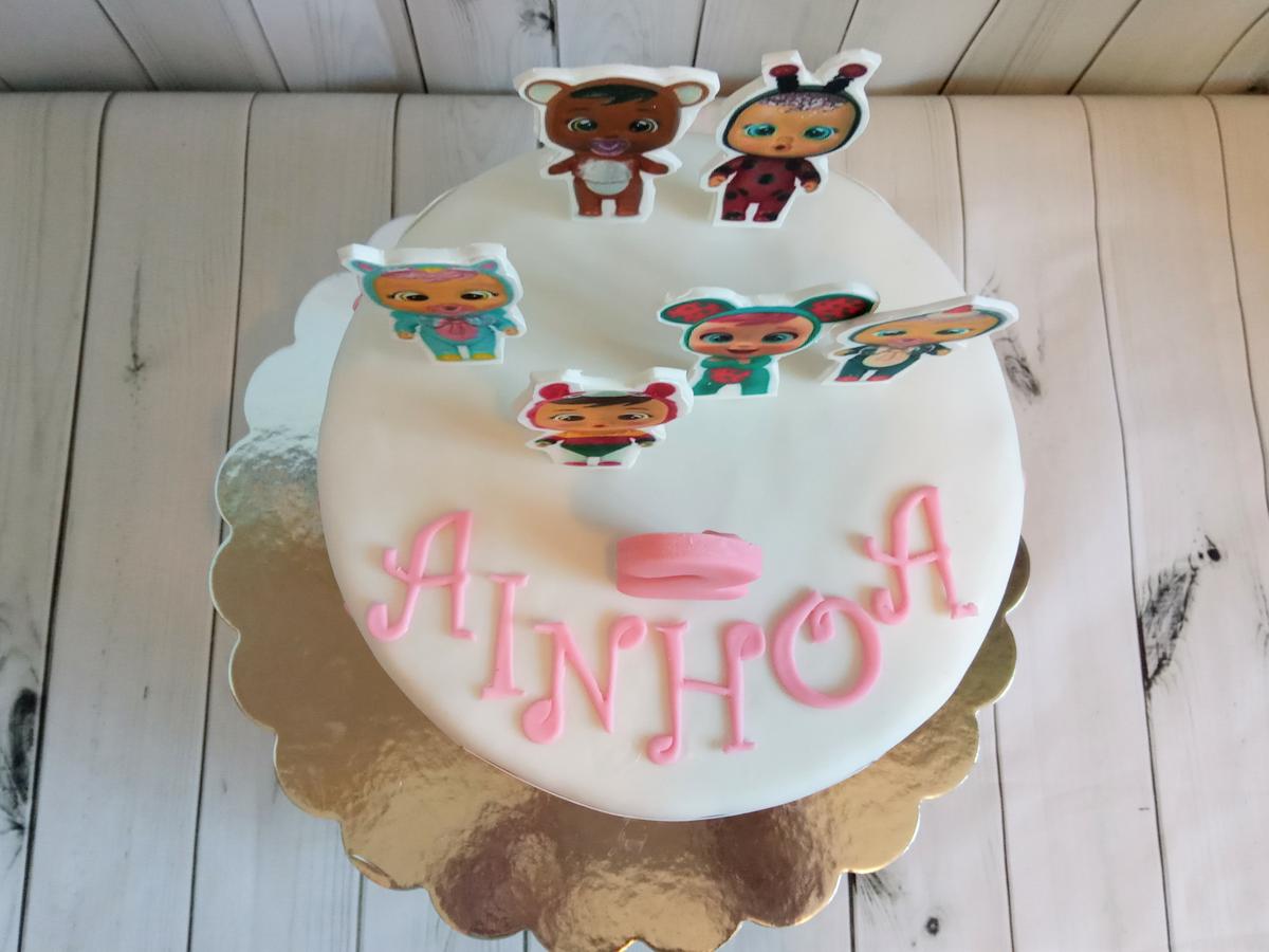 Vista cenital tarta bebes llorones