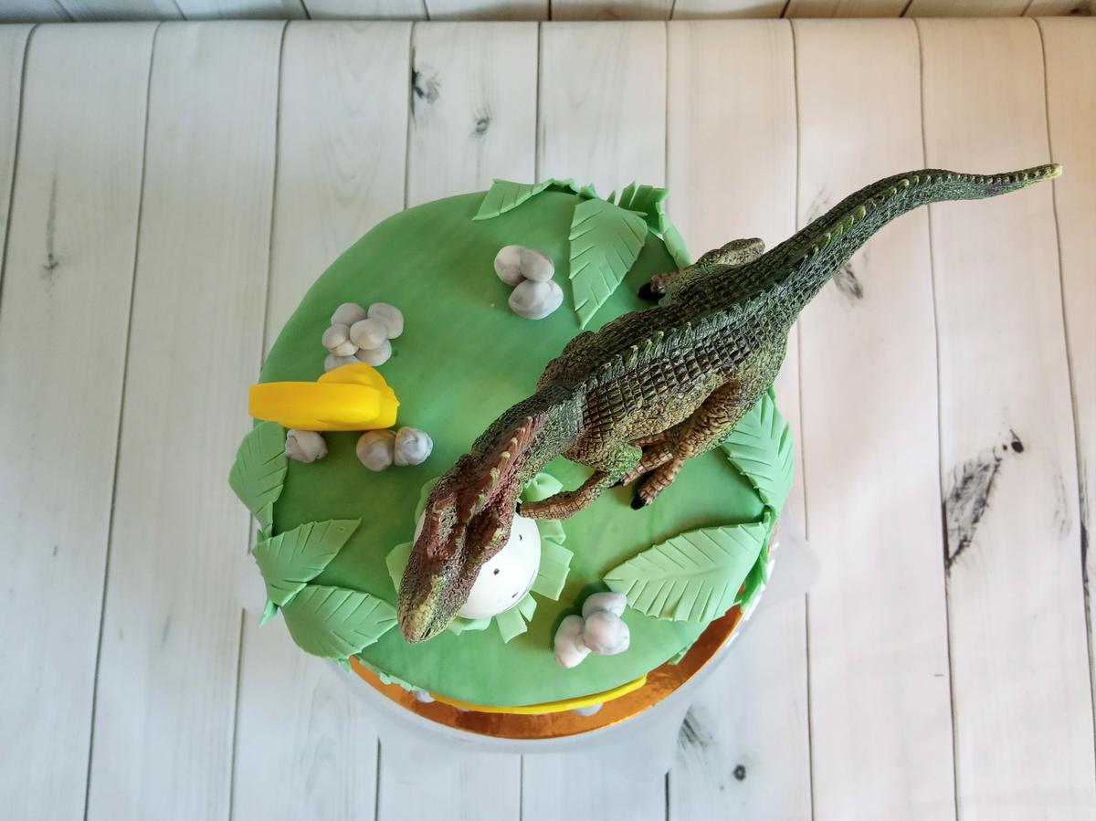 Vista cenital tarta Jurásica