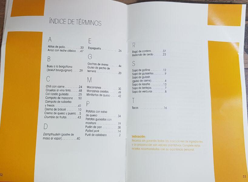 Libro de recetas en olla lenta Lidl Silvercrest