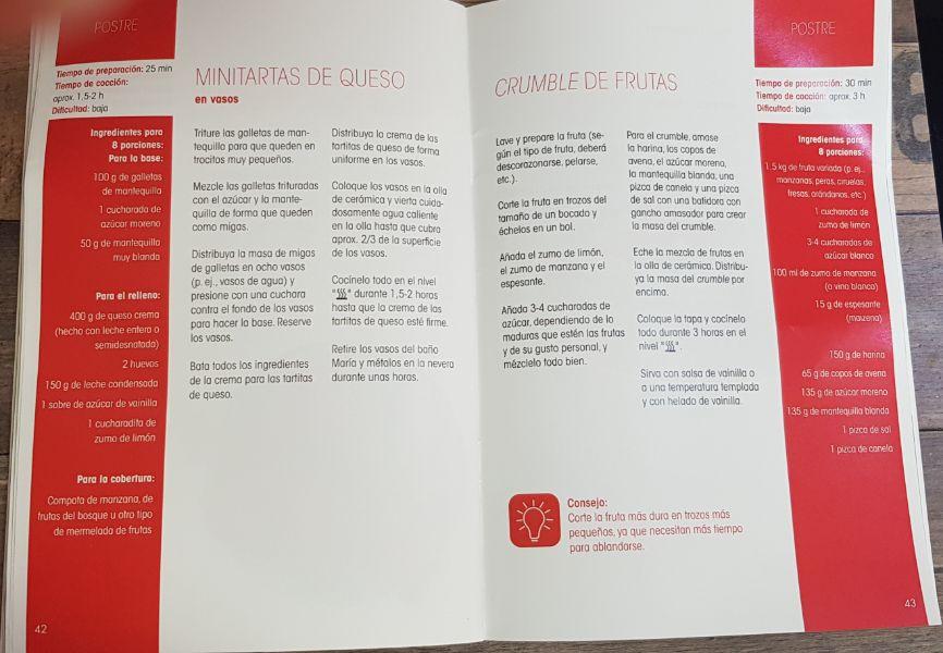 Libro de recetas en olla lenta Lidl Silvercrest