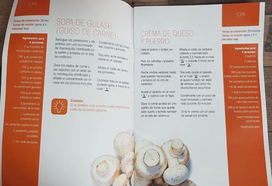 Libro de recetas en olla lenta Lidl Silvercrest