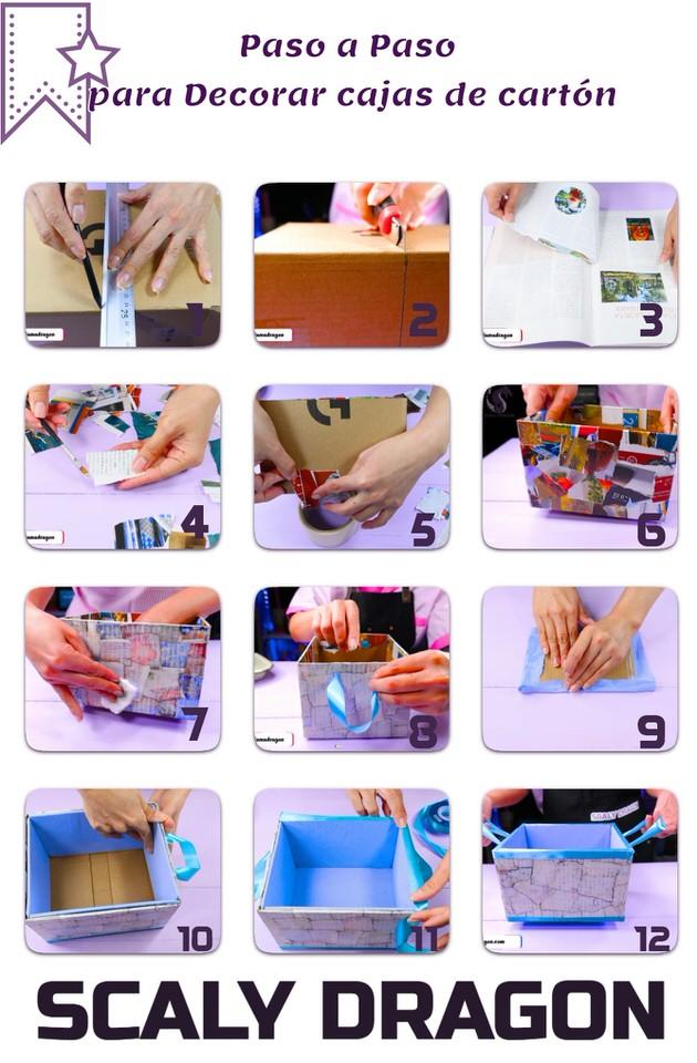 Decorar cajas de cartón