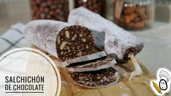 Salchichón hecho de chocolate en Thermomix