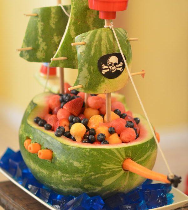 Recetas para cumpleaños pirata. El barco sandía.