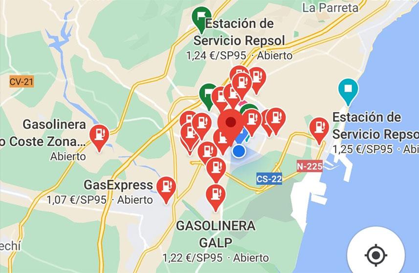 Google Maps - Gasolineras