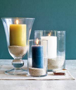 Centro de mesa con velas aromáticas