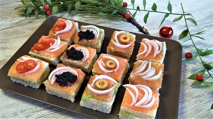 Canapés de salmón ahumado