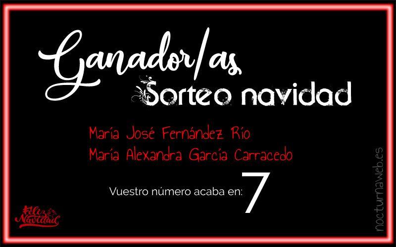 Imagen con texto "Ganadoras del Sorteo de Navidad Nocturna web"