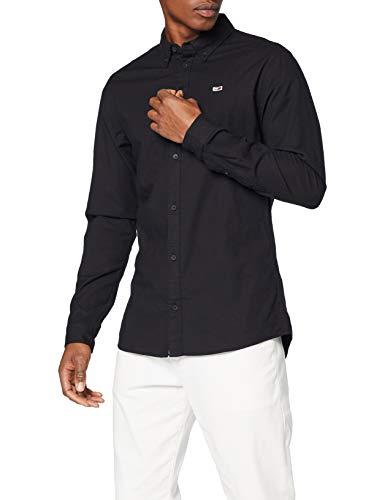 Tommy Hilfiger TJM Stretch Oxford Shirt Camisa, Negro...