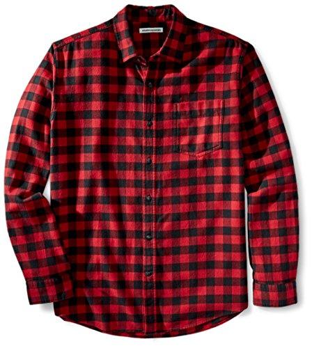 Amazon Essentials - Camisa de franela a cuadros de...