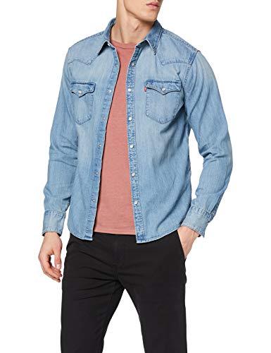 Levis Barstow Western Standard Camisa, Blue (Red Cast...