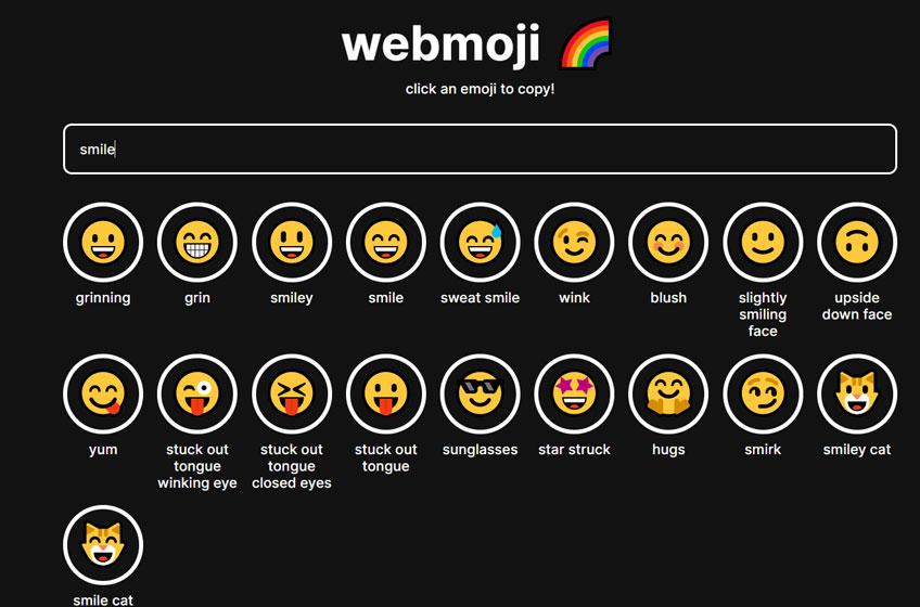 Encuentra el emoji perfecto en Webmoji