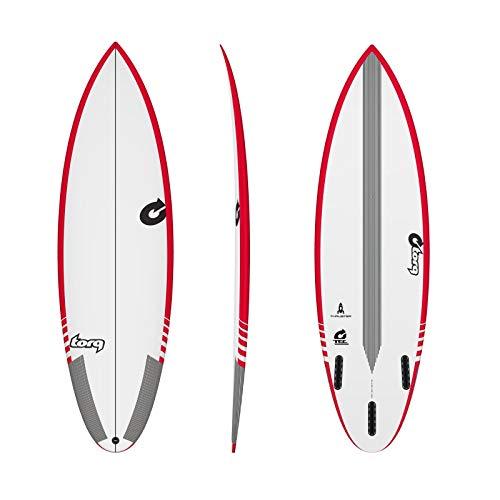 Torq Tabla de Surf Epoxy Tec Thruster 5.10 Rail Rojo Performance Shortboard
