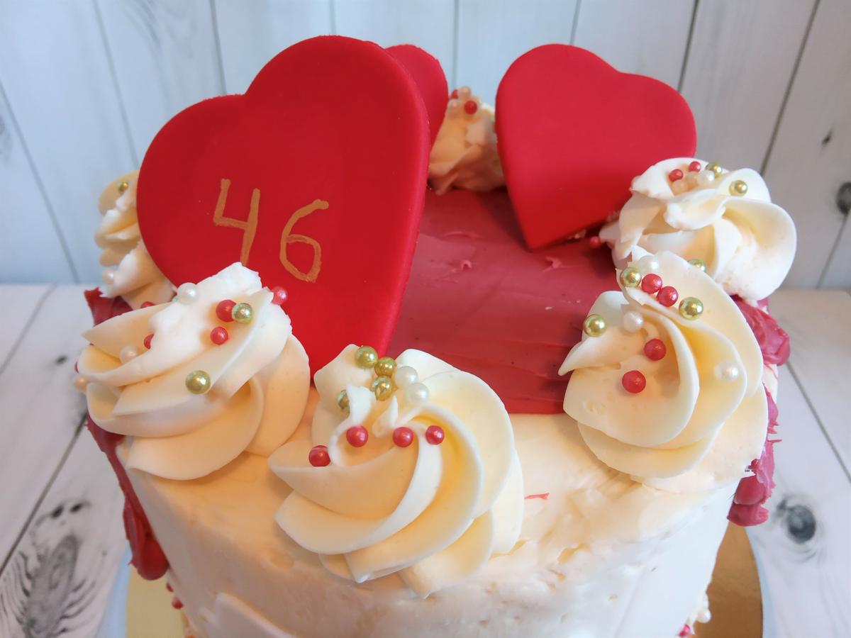 Detalle corazones fondant