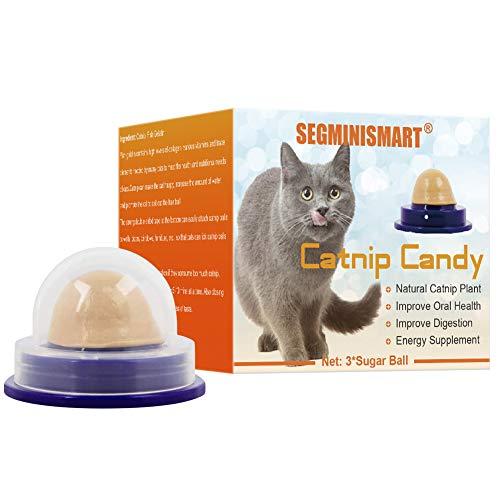 SEGMINISMART Bocadillo para Gatos,Dulces para Gatos,Bola de Hierba gatera para Gatos golosinas saludables Bolas de Caramelo de Hierba gatera – Gatito lamiendo Bolas Dulces