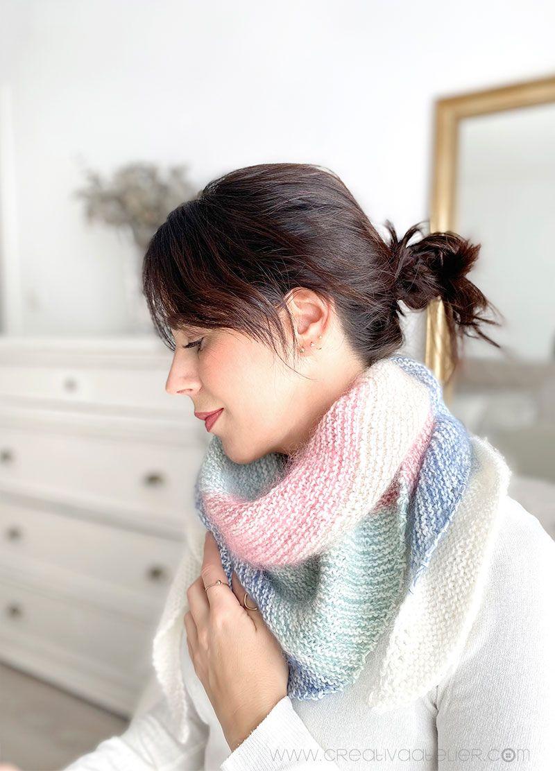 Chal de Punto SUGAR tejido con Mohair - Patrón 