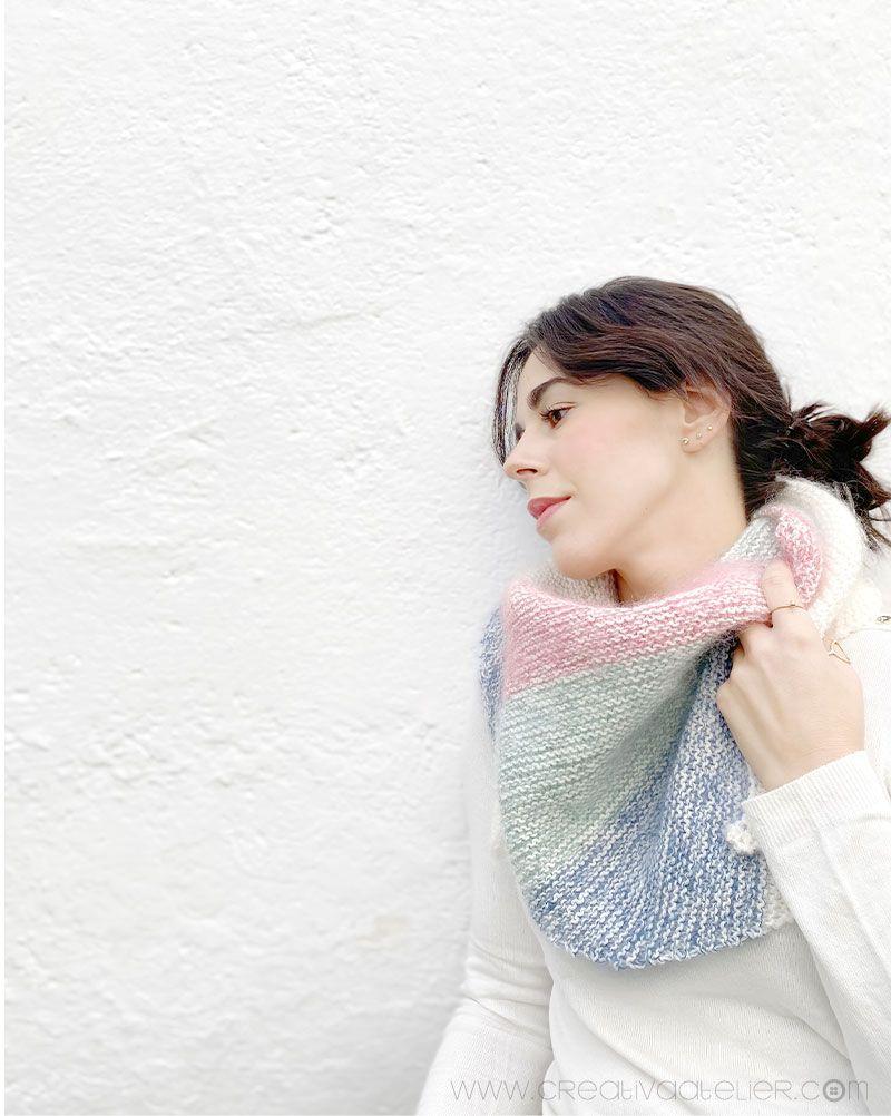 Chal de Punto SUGAR tejido con Mohair - Patrón 