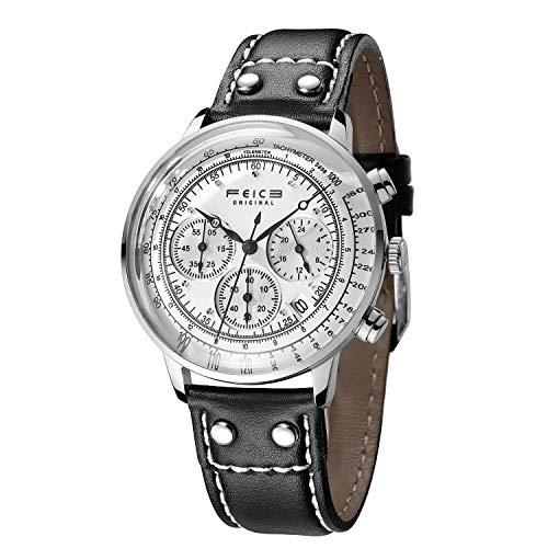 FEICE Reloj de Pulsera de Cuarzo Japonés Reloj Multifunción Cronógrafo Reloj Ultrafino...
