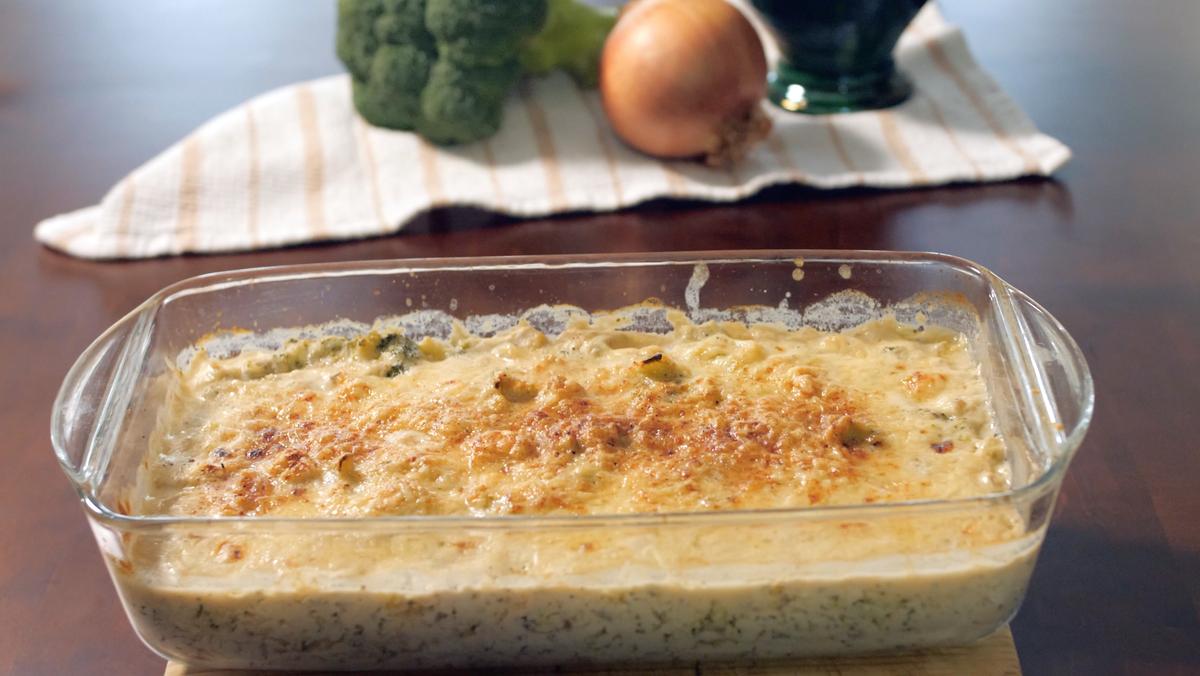 brócelo gratinado con pollo