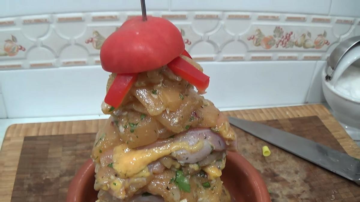 kebab de pollo crudo