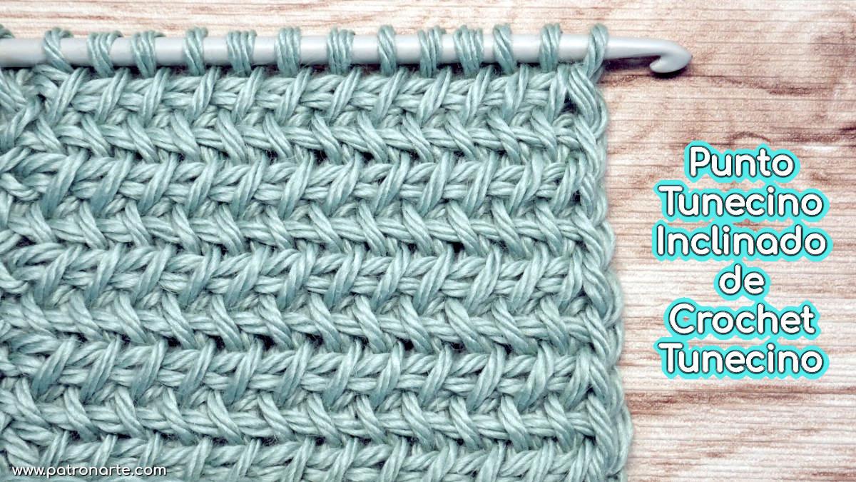 Cómo Tejer el Punto Tunecino Inclinado de Crochet Tunecino Paso a Paso