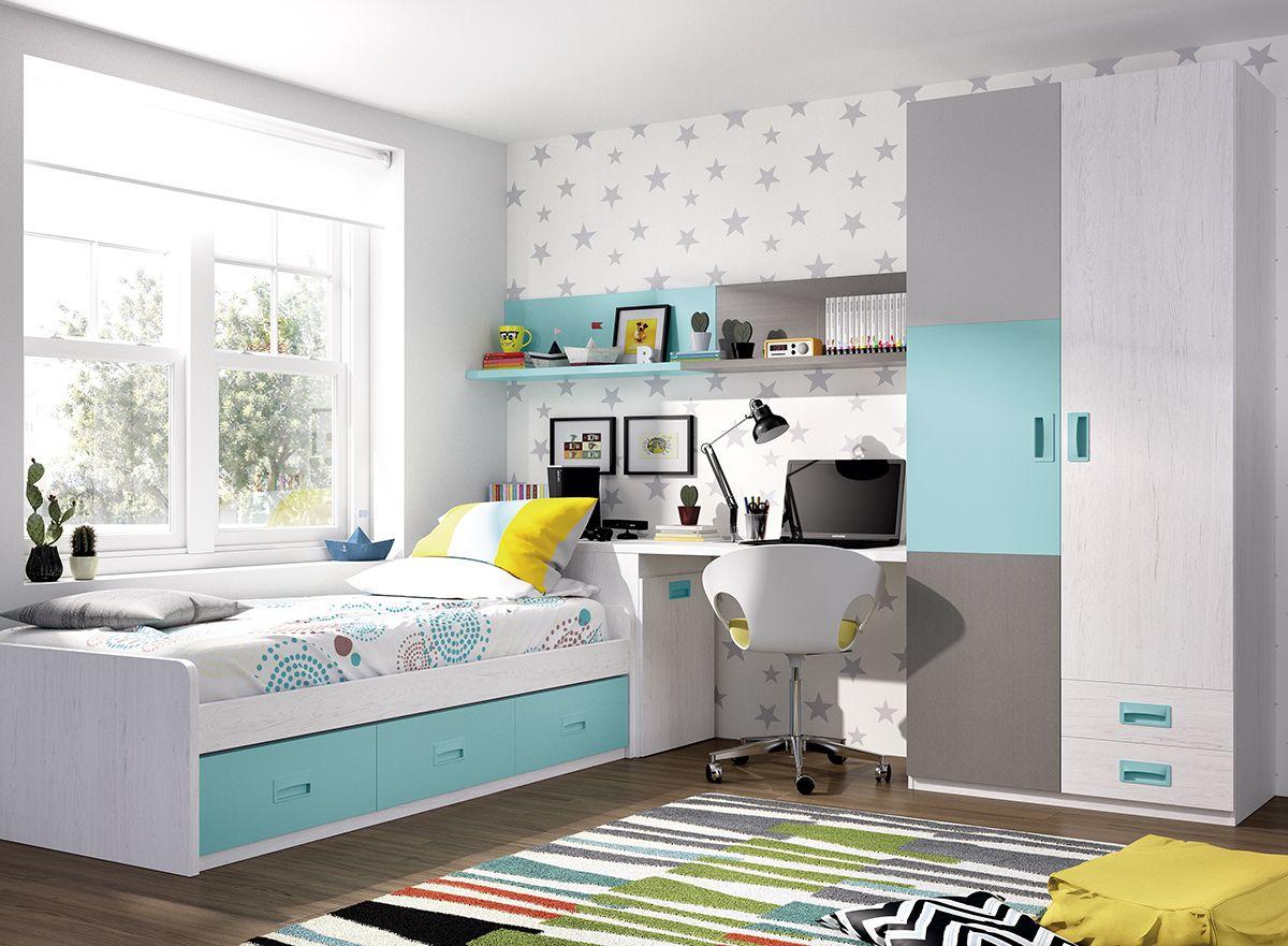 dormitorios juveniles modernos azul