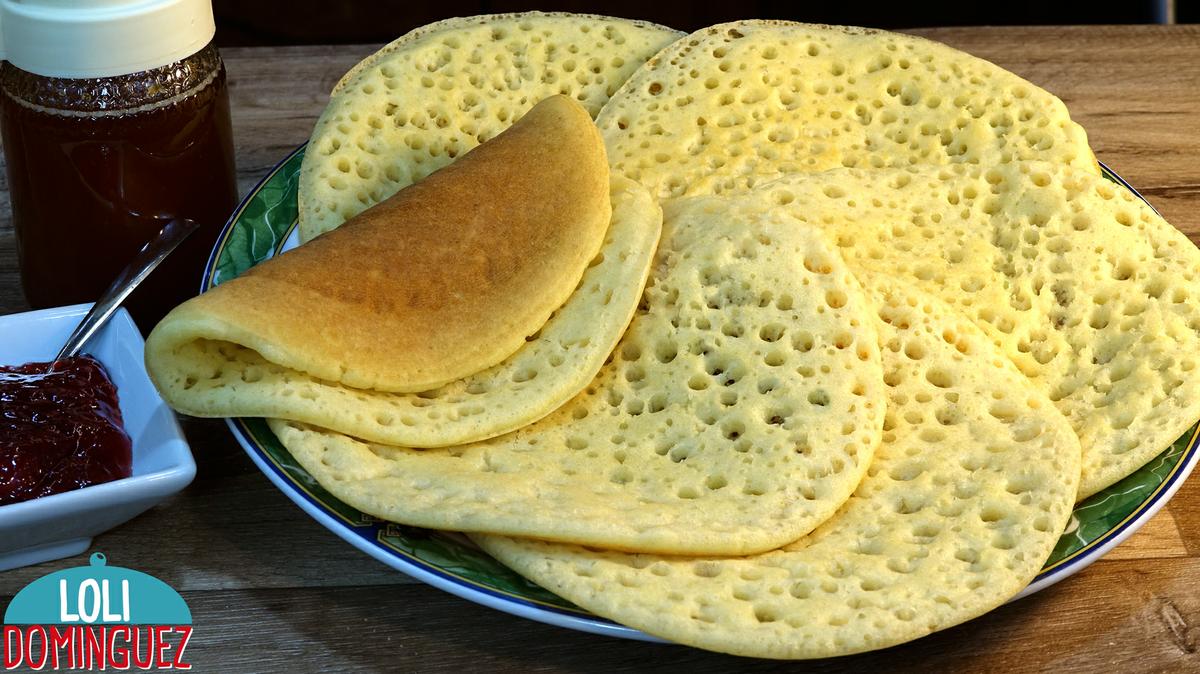 LOS FAMOSOS CREPES DE LOS MIL AGUJEROS (Baghrir), SIN HUEVO NI MANTEQUILLA. Una receta muy fácil rápida y económica que seguro que hará las delicias en el desayuno o la merienda de toda la familia