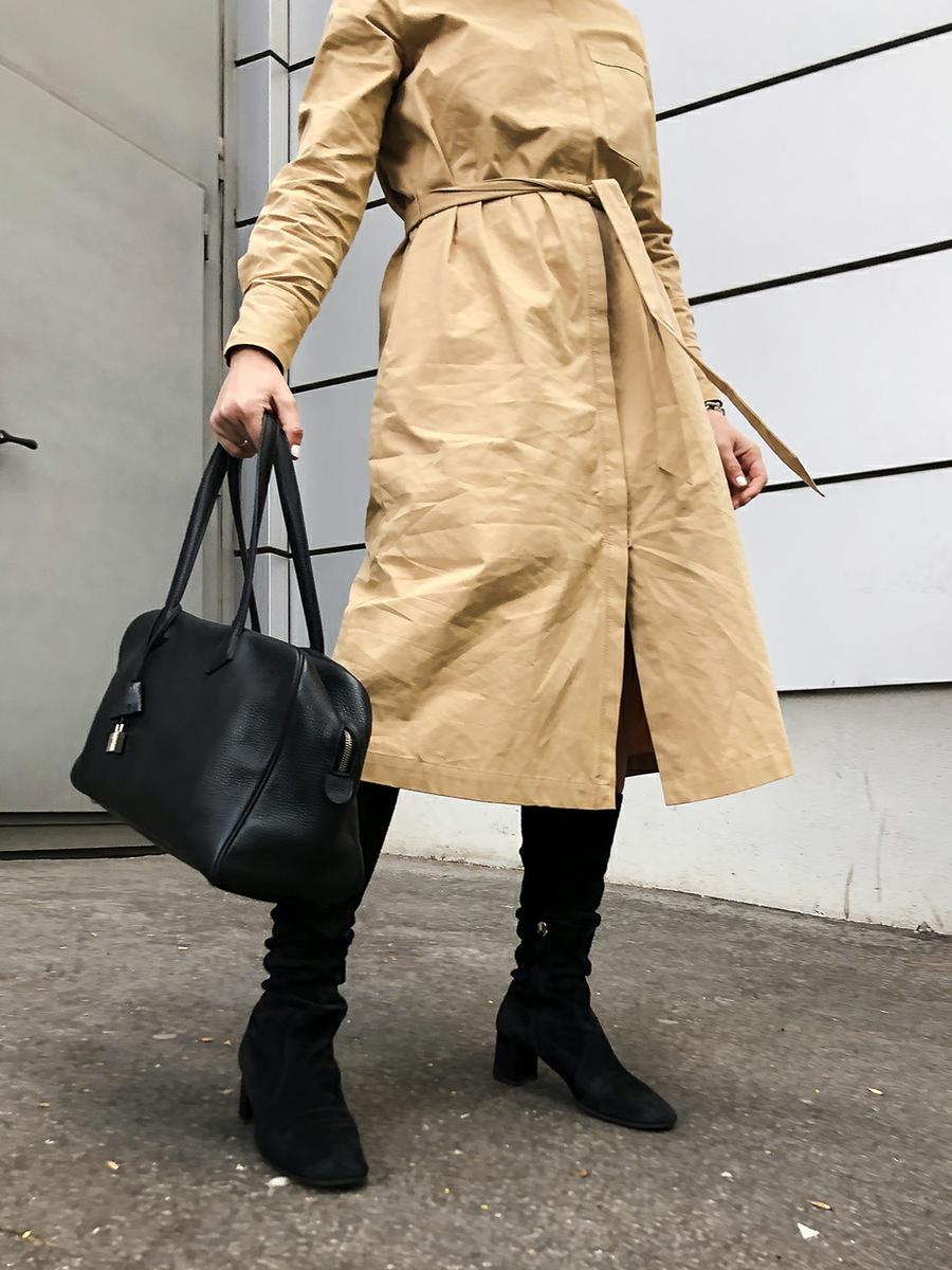 Trini | Prada boots Hermes bag