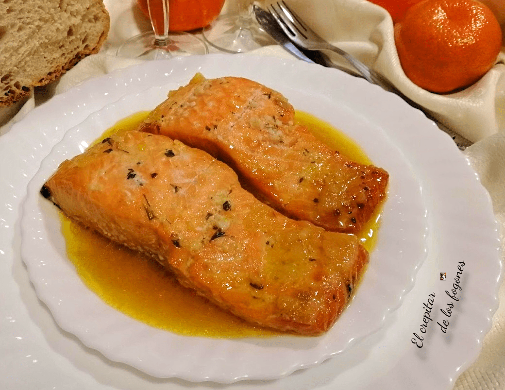 salmón en salsa de naranja